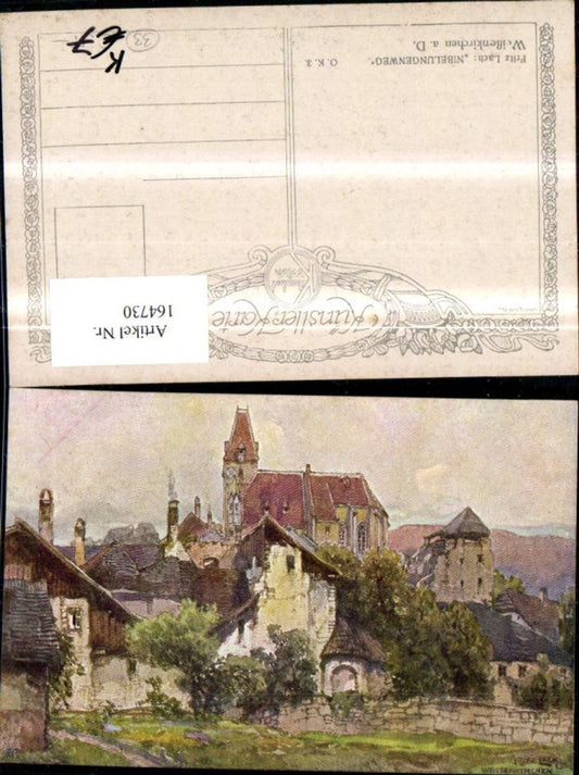 164730,Weißenkirchen a. d. Donau Künstler Ak Nibelungenweg sign Fritz Lach