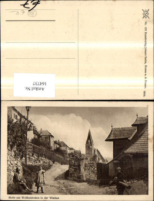 164737,Weißenkirchen a. d. Donau Strassenansicht m. Personen Kinder