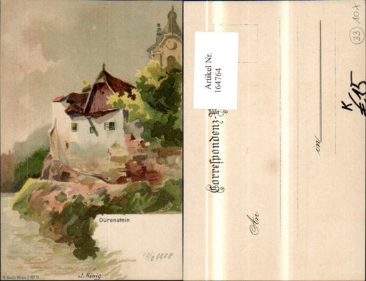 164764,Dürenstein Dürnstein Künstler Ak sign J. König 1898