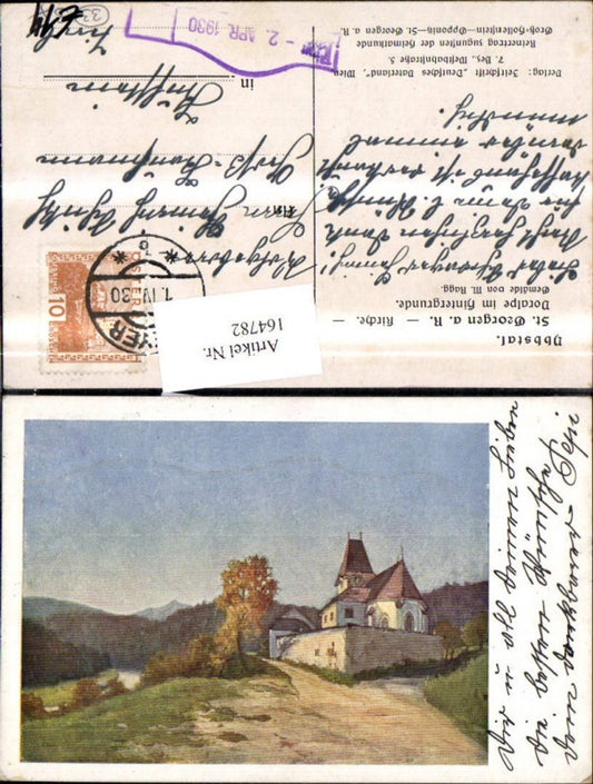 164782,St Georgen a. Reith Ybbstale Kirche Künstler Ak 1930