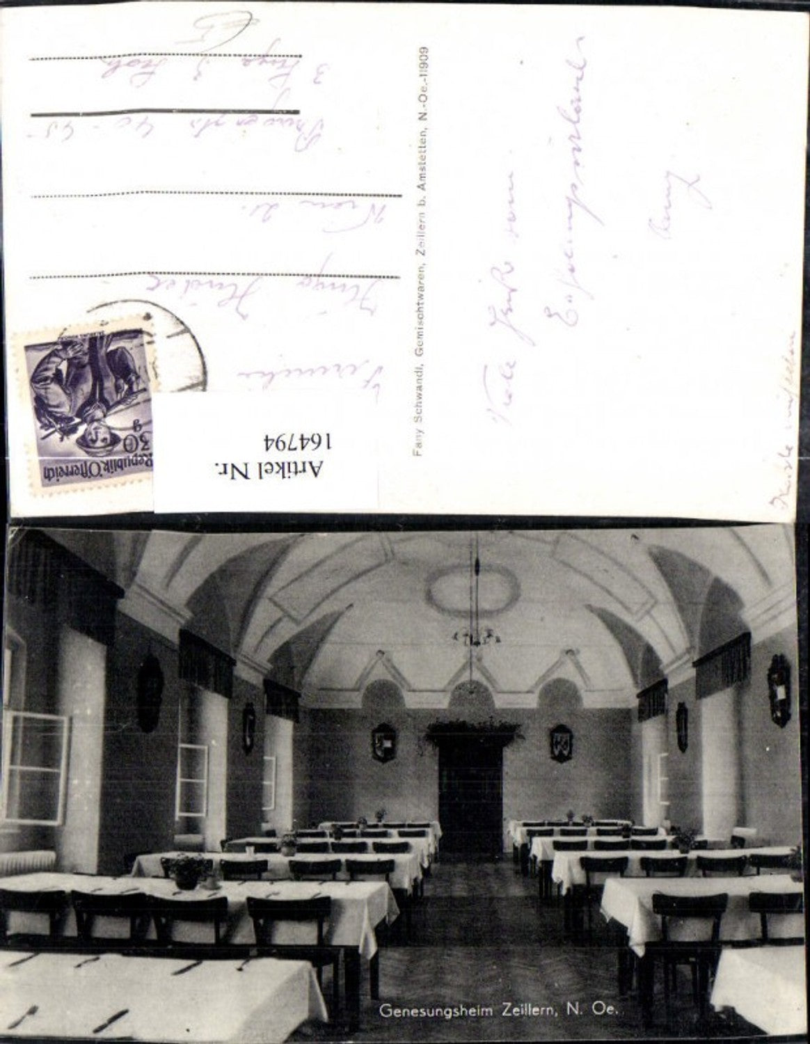 164794,Zeillern bei Amstetten Genesungsheim Innenansicht Speisesaal