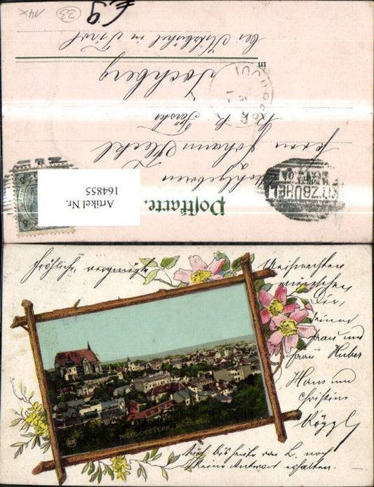 164855,Mödling Rahmen Ak Blumenranke