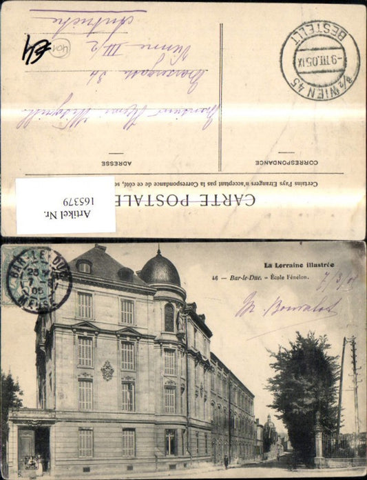 165379,La Lorraine illustree Bar le Duc Ecole Fenelon 1905