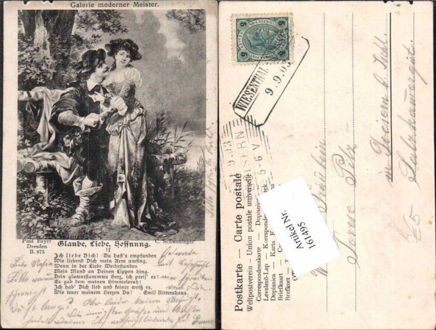 161495,Glaube Liebe Hoffnung pub Paul Bayer Dresden  C. Schweninger