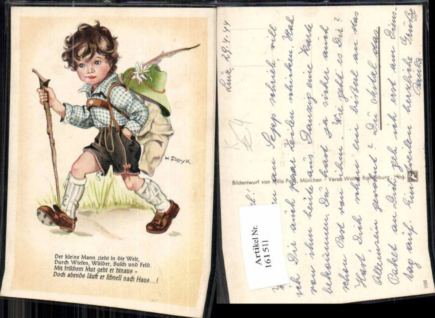 161511,Hilde Peyk Wanderer Junge Edelweiss Rucksack