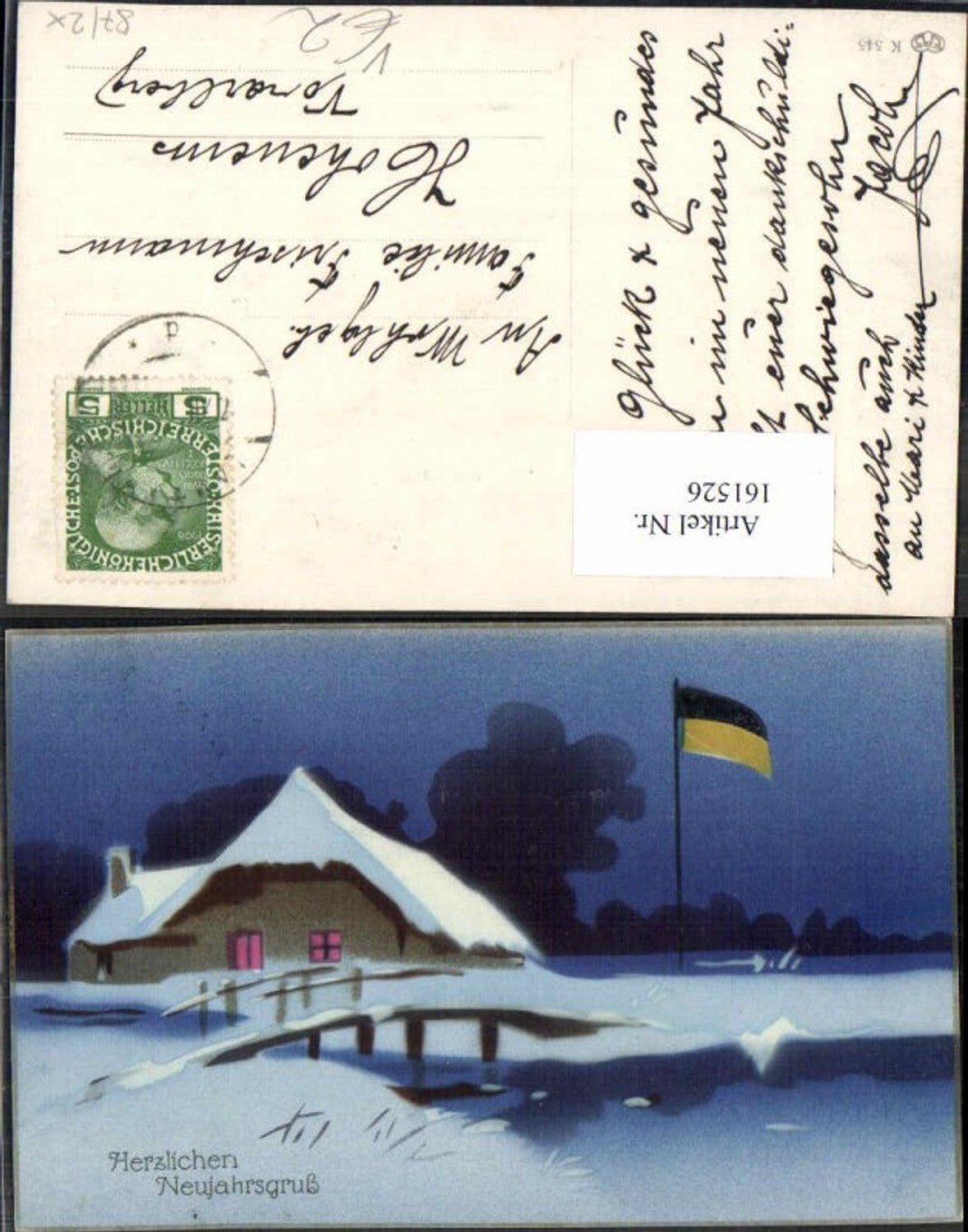161526,EAS K 545 Neujahr Fahne Haus deutsches Reich