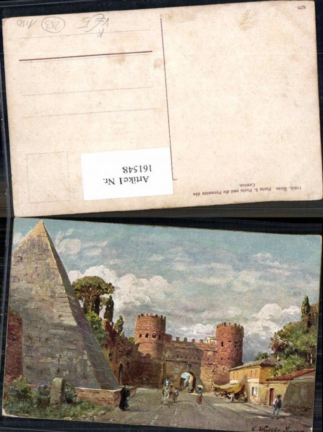161548,C. Wuttke Roma Rom Sao Paolo Strassenansicht Pyramide Tor pub KJM 11810