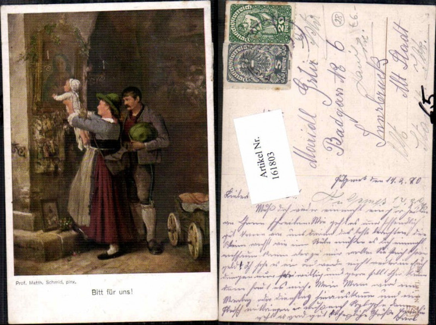 161803,Prof. Matth. Schmid Bitt für uns Kind m. Trachten Eltern