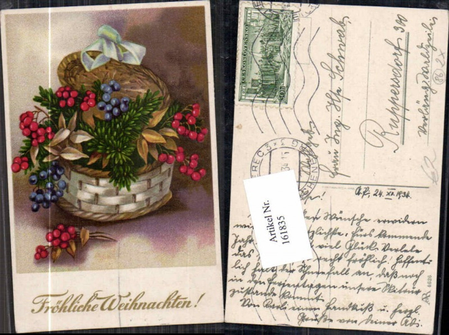 161835, Christmas flower basket