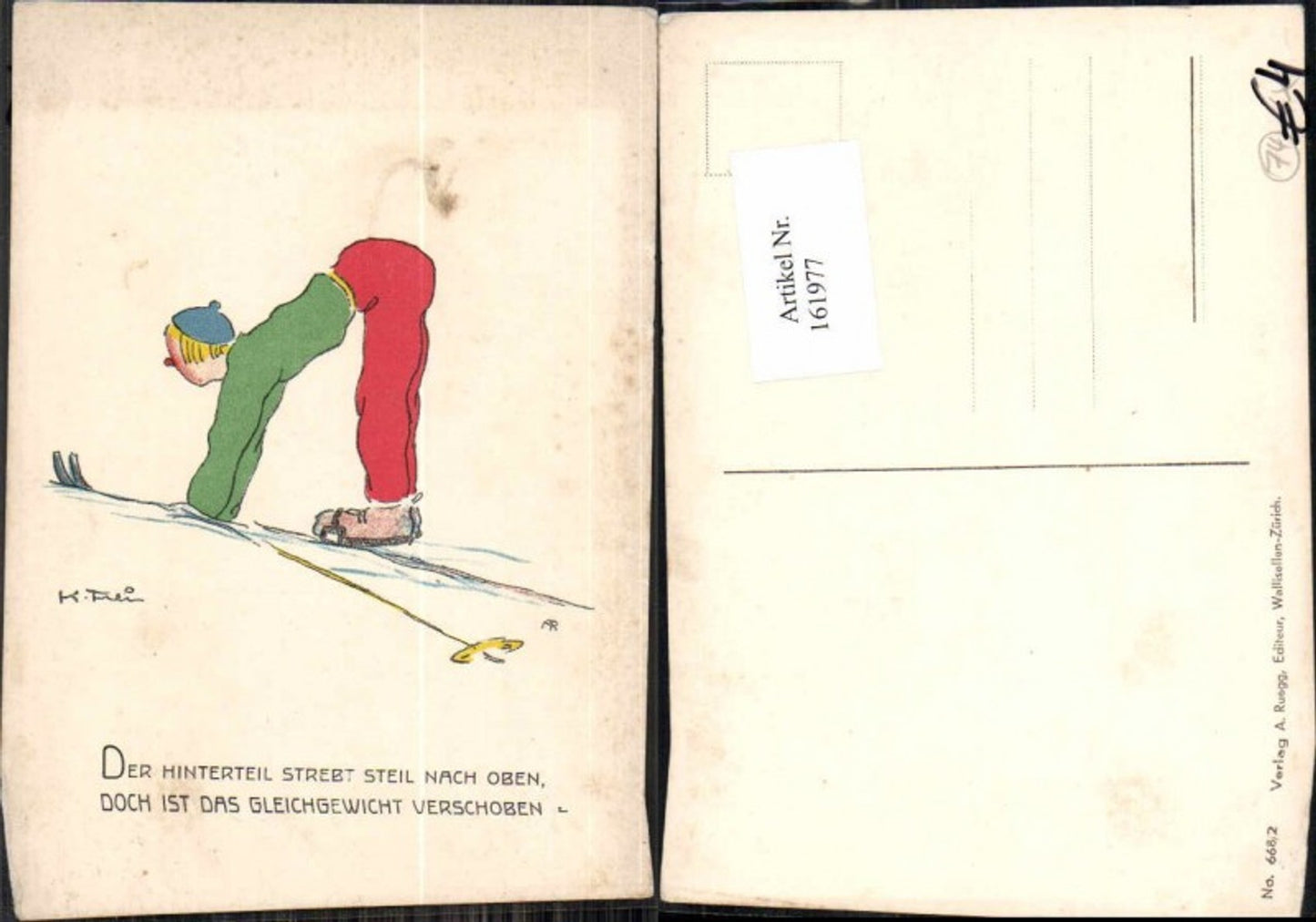 161977,Karikatur K. Frein  Humor Sport Wintersport Scherzkarte