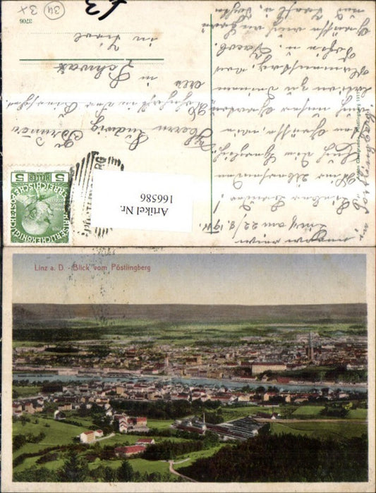 166586,Linz Blick v. Pöstlingberg 1911
