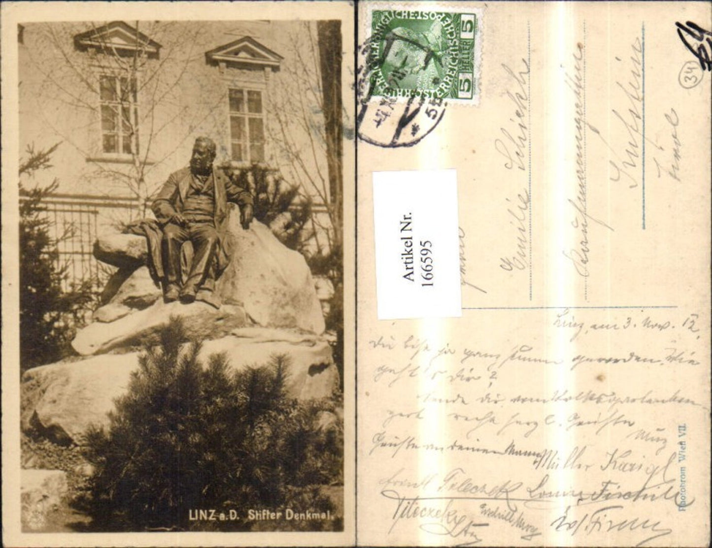 166595,Linz Stifter Denkmal 1912
