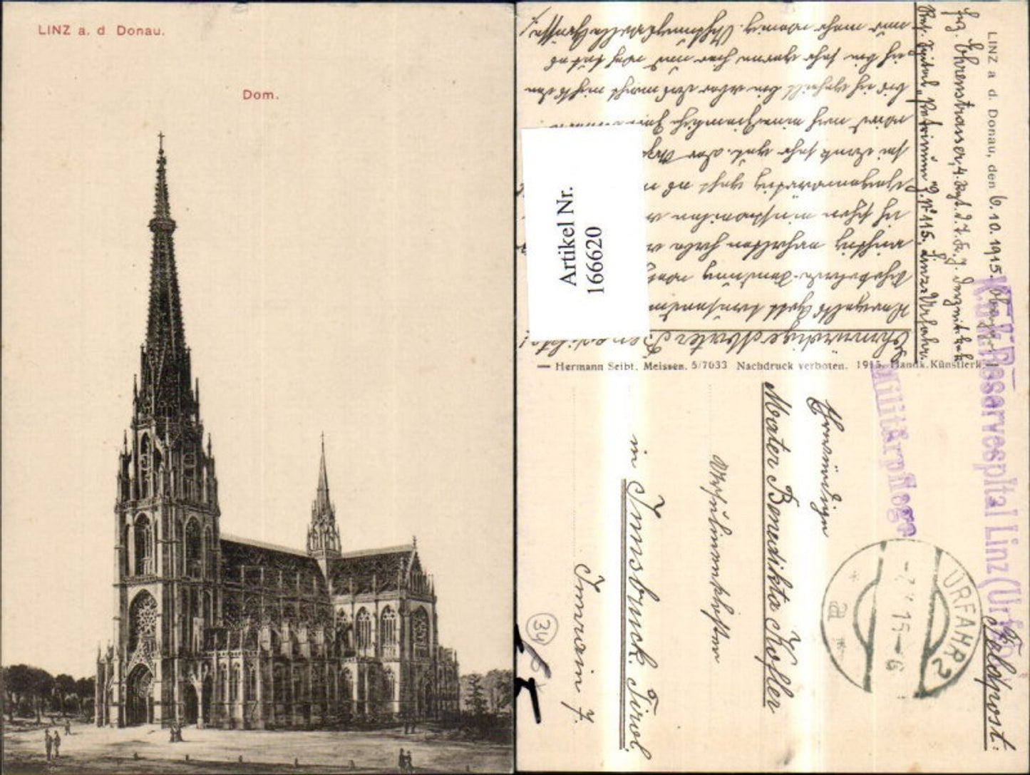 166620,Linz Dom Kirche 1915