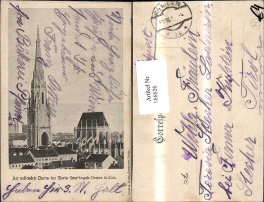 166626,Linz Der vollendete Turm d. Maria Empfängnis Domes Dom Kirche