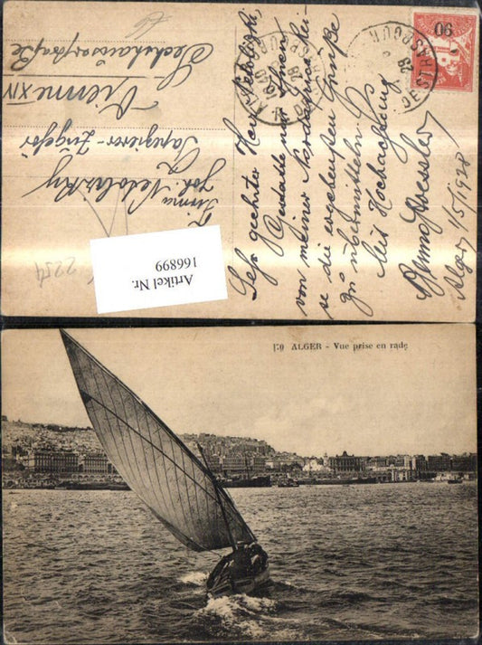 166899,Alger Vue prise en rade Segelboot Algier