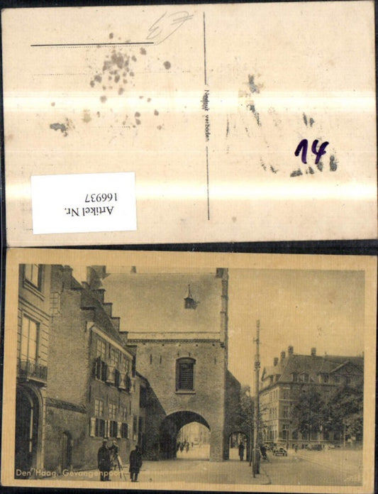 166937,Den Haag Gevangenpoort Ansicht Mann m. Stativ Kamera