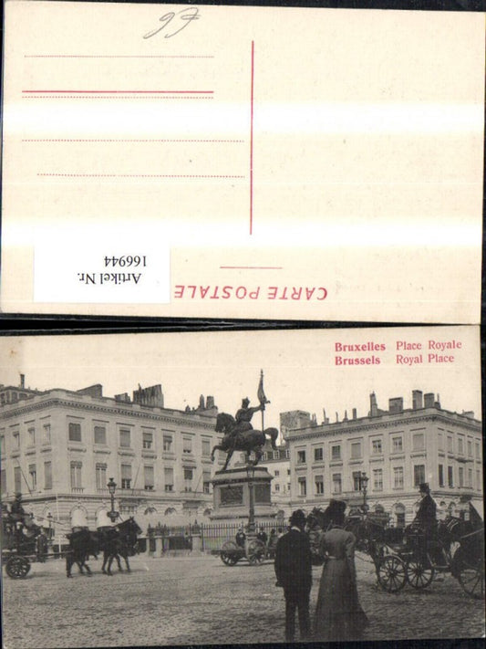 166944,Bruxelles Place Royal Brüssel Platz Statue Personen Kutsche