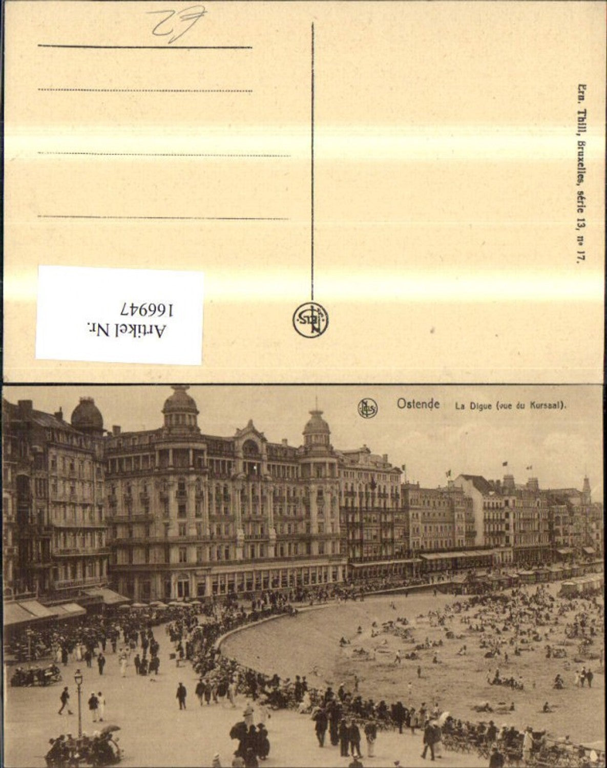 166947,Ostende La Digue vue de Kursaal Uferpromenade m. Personen
