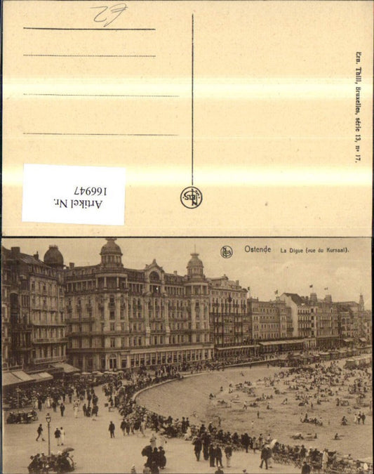 166947,Ostende La Digue vue de Kursaal Uferpromenade m. Personen