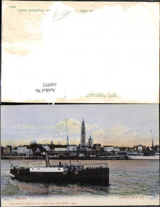 166952,Anvers Panorama de la Ville, Dampfer