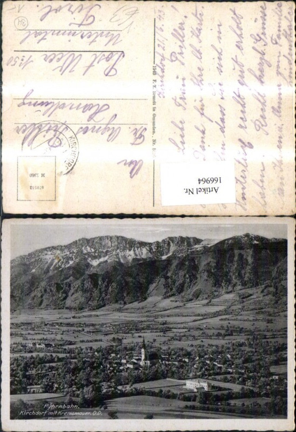 166964,Kirchdorf mit Kremsmauer Pyhrnbahn pub F.E. Brandt 5820