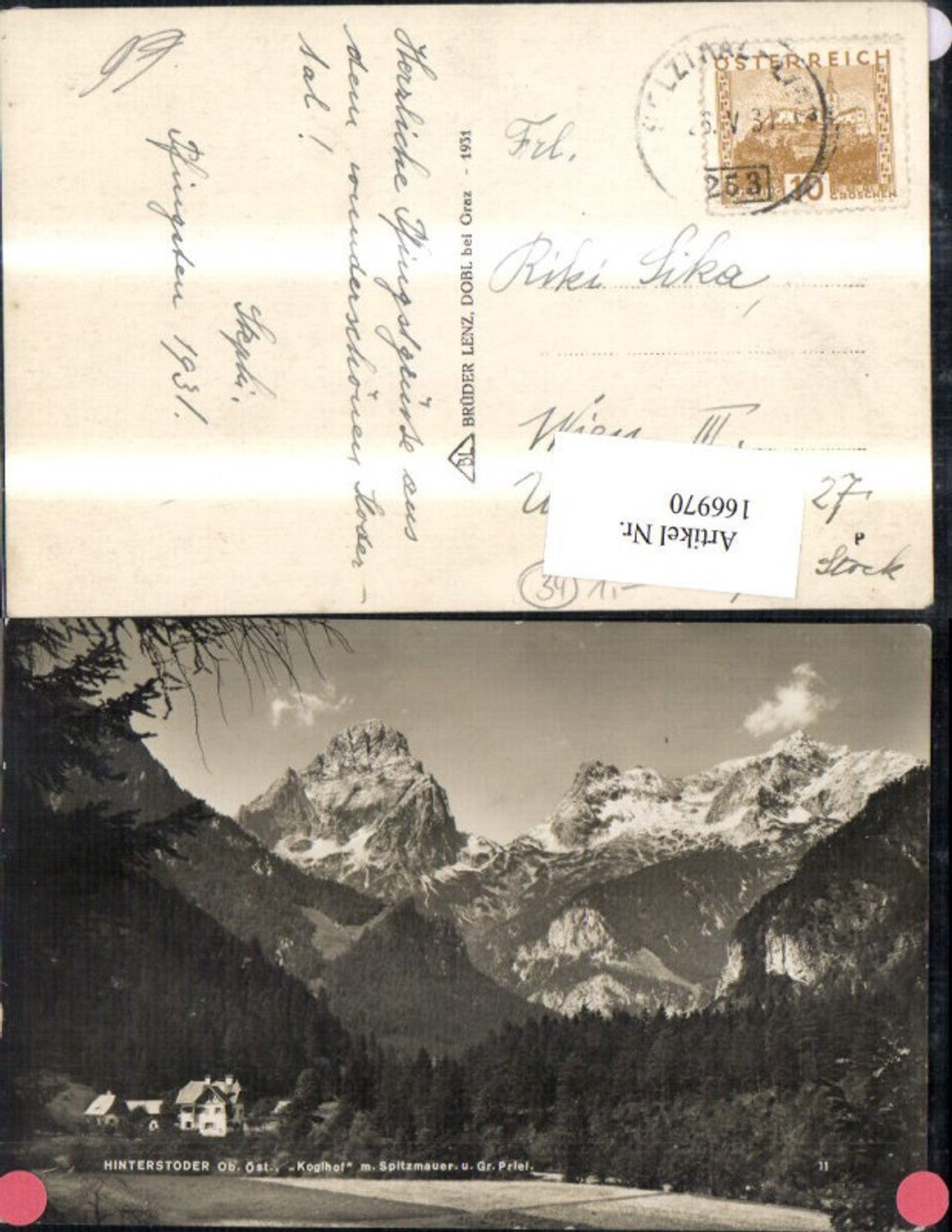 166970,Hinterstoder Kogelhof m. Spitzmauer u. Gr. Priel