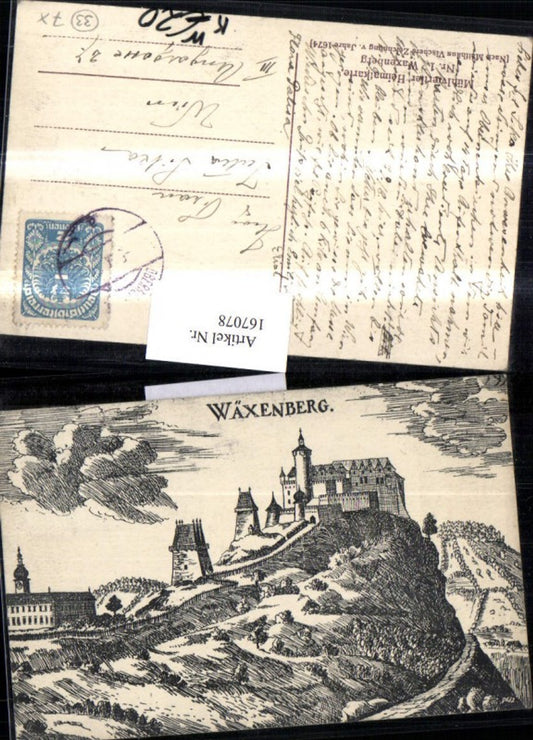 167078,Waxenberg b. Oberneukirchen Mühlviertler Heimatkarte Nr.1 Matthäus Vischer