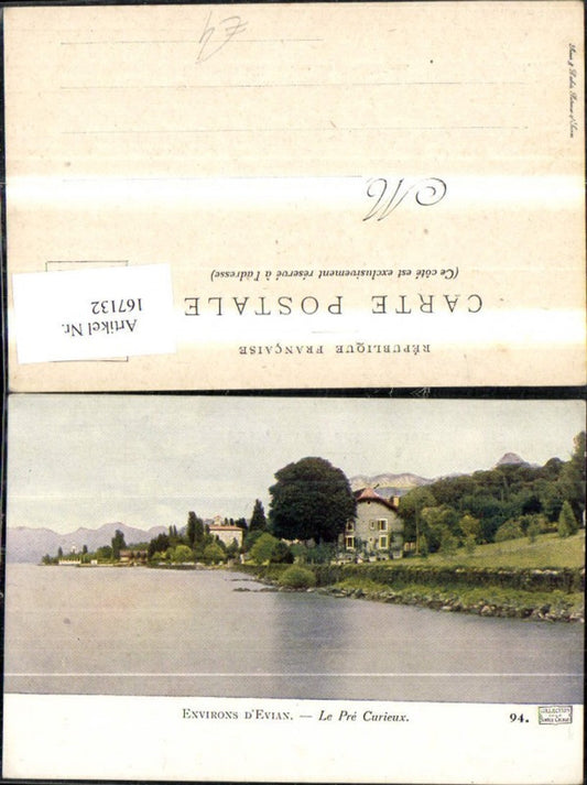 167132,Environs d Evan le Pre Curieux Ansicht Ufer Haus