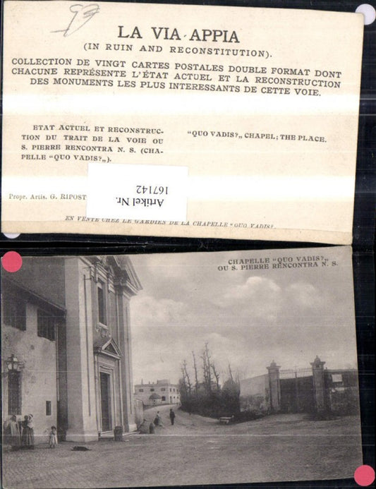 167142,Chapelle Quo Vadis ou S. Pierre Rencoontra N. S. Kirche Personen