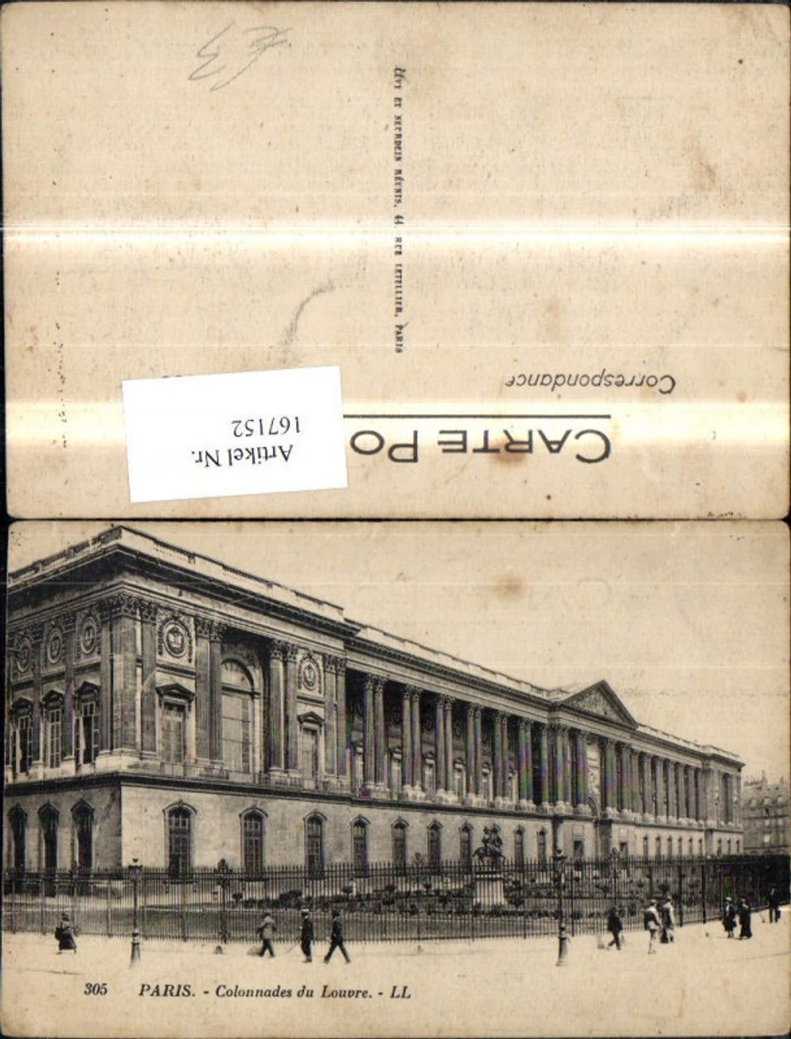 167152,Paris Colonnades du Louvre pub LL 305
