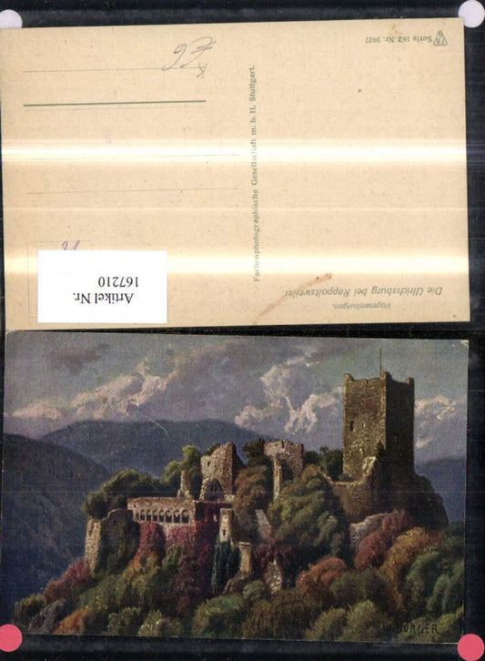 167210,Ribeauville Ulrichsburg b. Rappoltsweiler Vogesenburg sign W. Burger