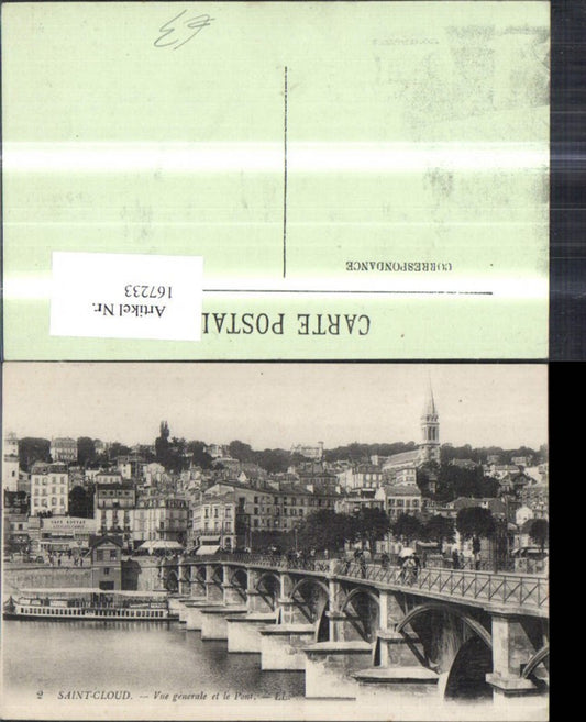 167233,Saint Cloud Vue generale et le Pont Brücke Schiff
