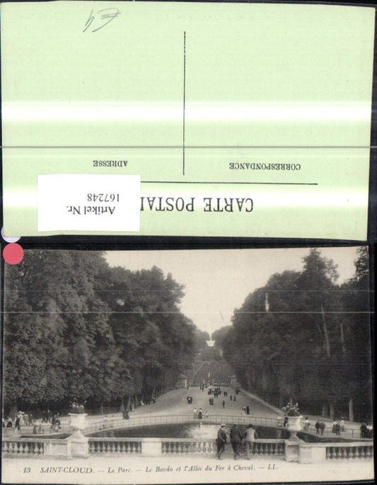 167248,Saint Cloud Le Parc Le Bassin et l Allee du Fer a Cheval pub LL 13