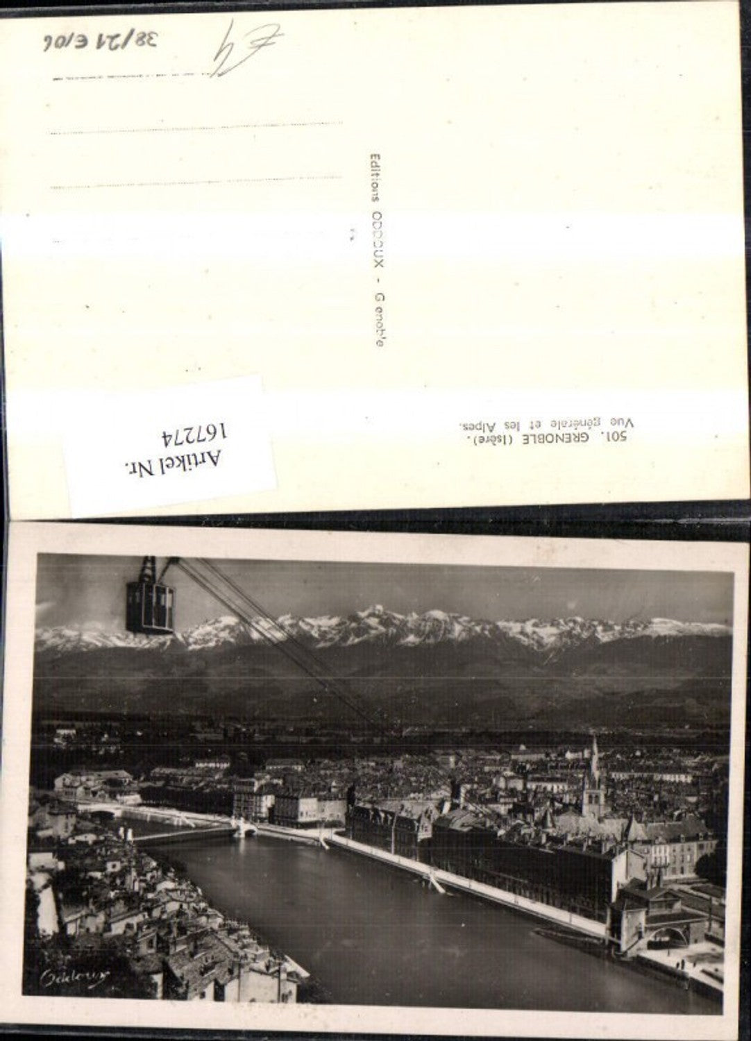 167274,Grenoble Isere Vue generale et les Alpes Seilbahn Bergbahn Gondel