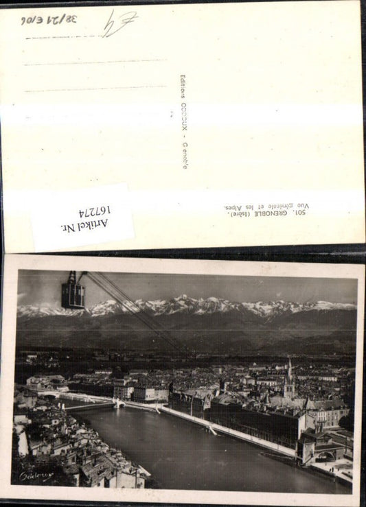 167274,Grenoble Isere Vue generale et les Alpes Seilbahn Bergbahn Gondel