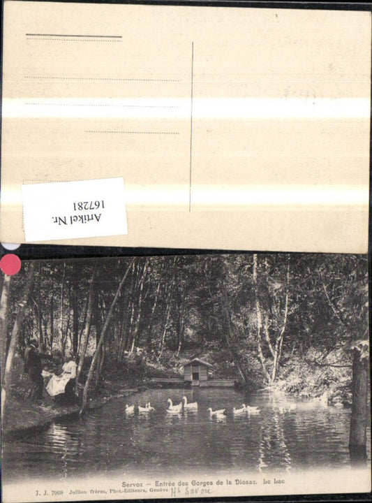 167281,Servoz Entress des Gorges de la Diosaz Le Lac Enten Personen Teich See