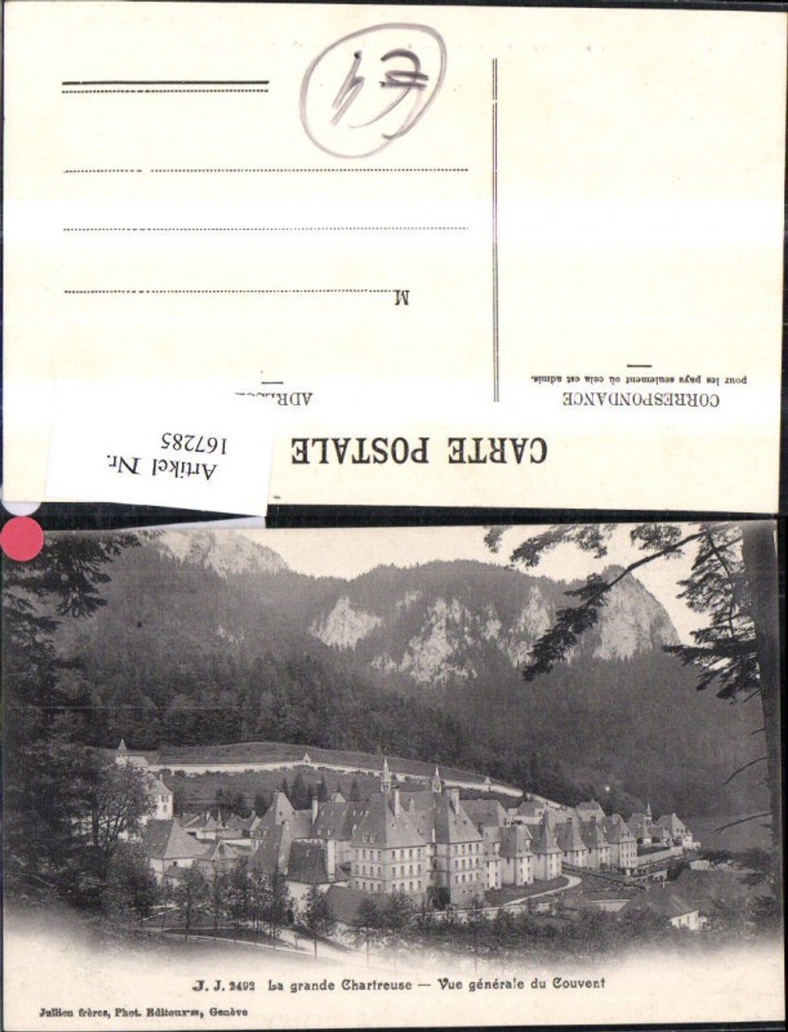 167285,La grande Chartreuse Vue generale du Couvent Kloster
