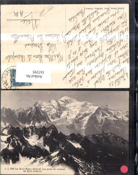 167295,Le Mont Blanc vue prise du sommet de Buet Gipfelansicht 1924