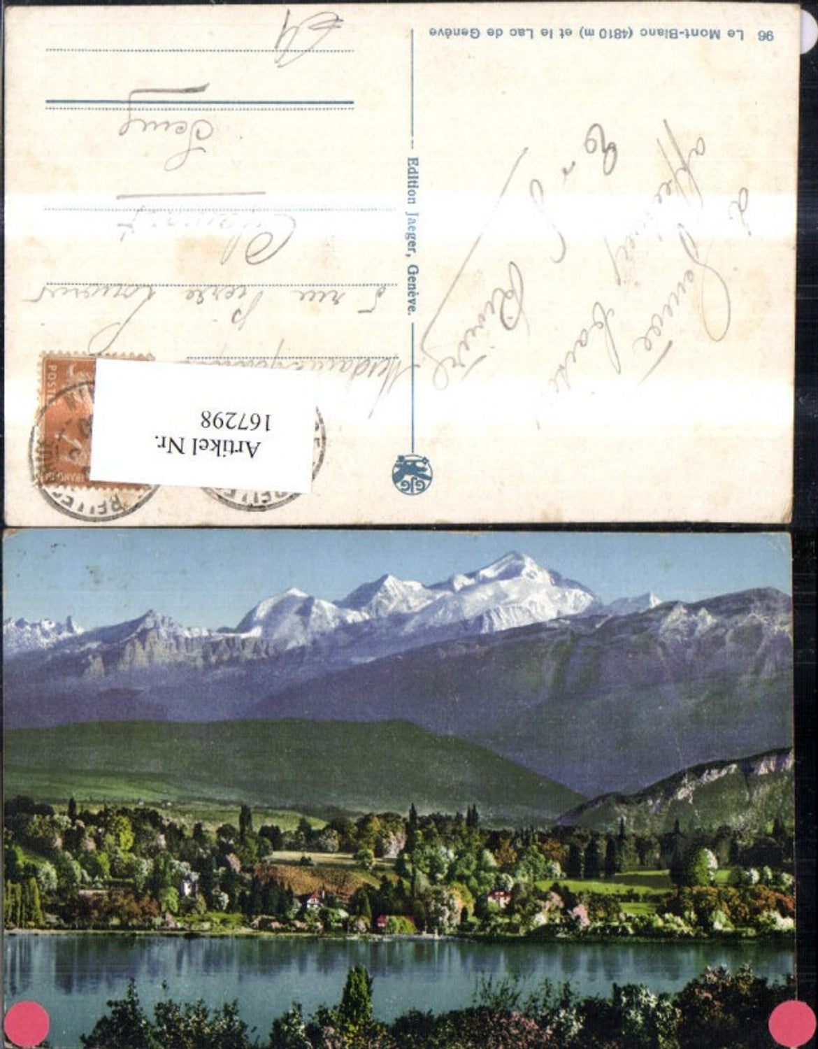 167298,Le Mont Blanc et la Lac de Geneve Bergansicht Genfersee