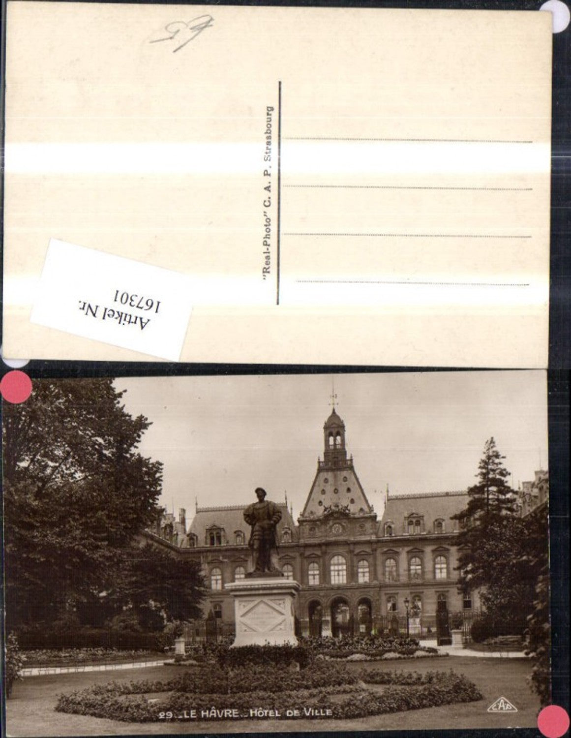 167301,Le Havre Hotel de Ville Statue Denkmal