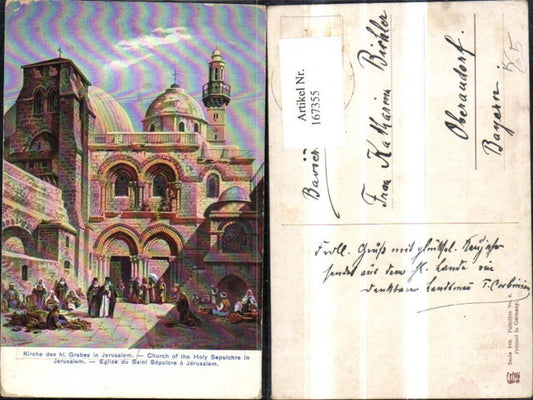 167355,Jerusalem Kirche d. Hl Grabes sign F. Perlberg