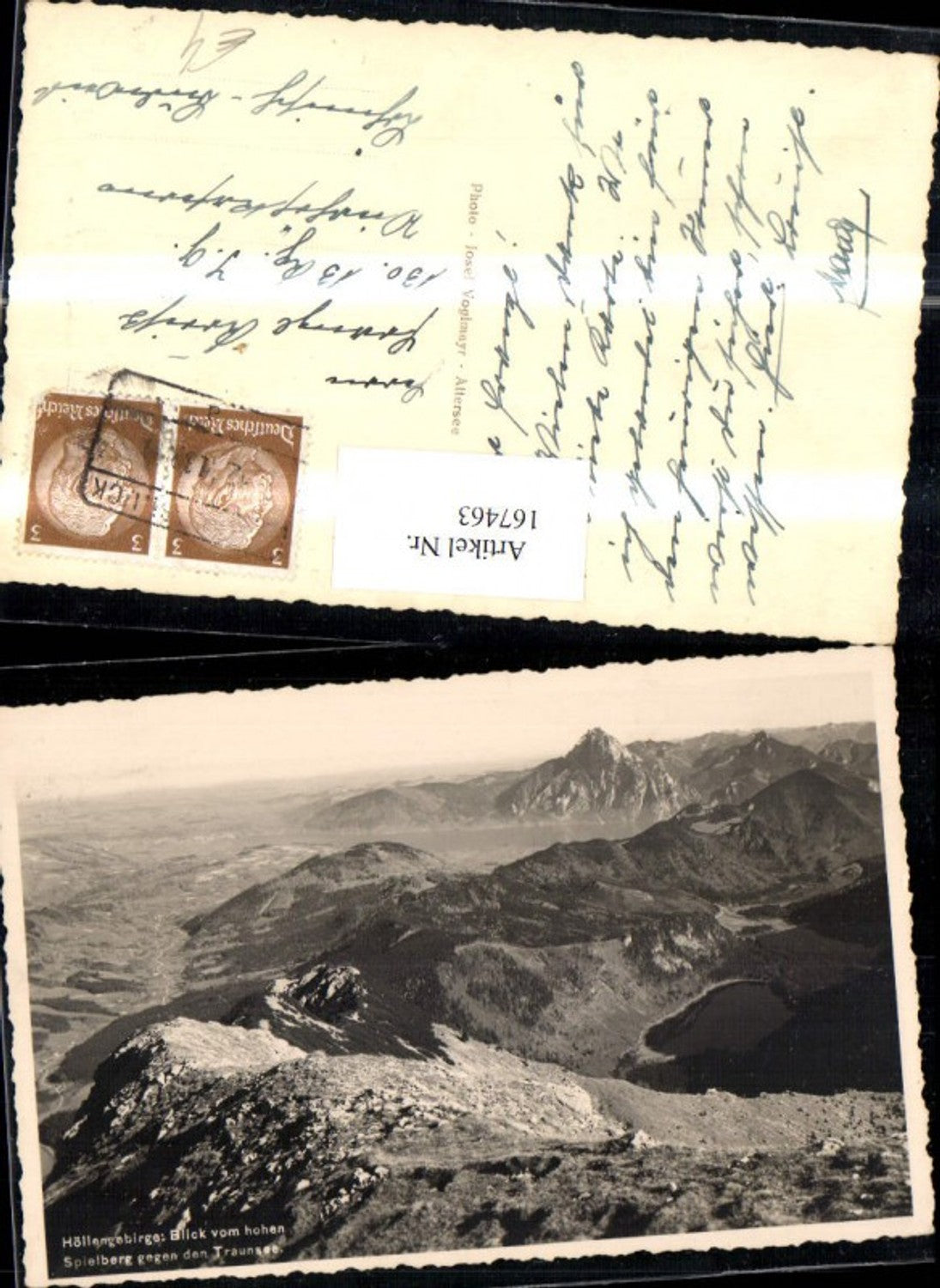 167463,Gmunden Höllengebirge Blick v. Spielberg Traunsee