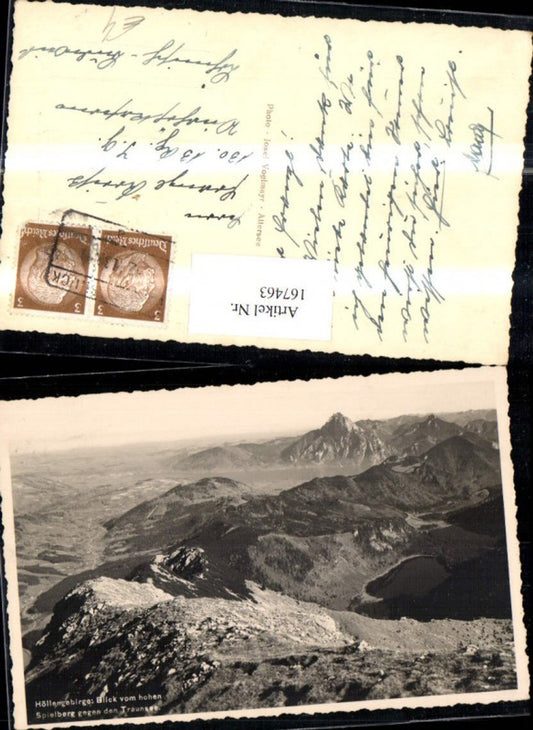 167463,Gmunden Höllengebirge Blick v. Spielberg Traunsee