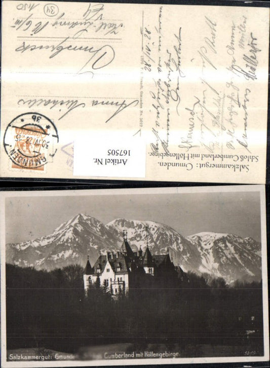 167505,Salzkammergut Gmunden Schloss Cumberland m. Höllengebirge pub Brandt 5019