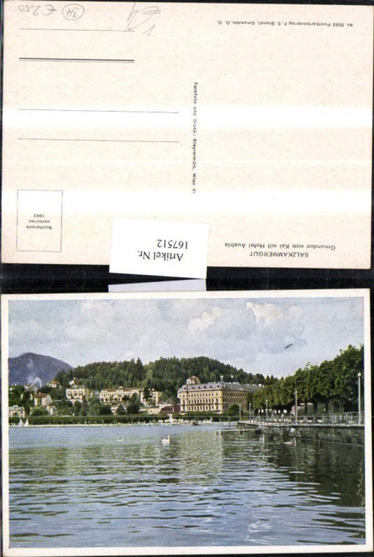 167512,Salzkammergut Gmunden vom Kai m. Hotel Austria pub Brandt 5032