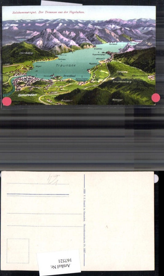 167521,Salzkammergut Traunsee Vogelschau Totale pub Brandt 1037