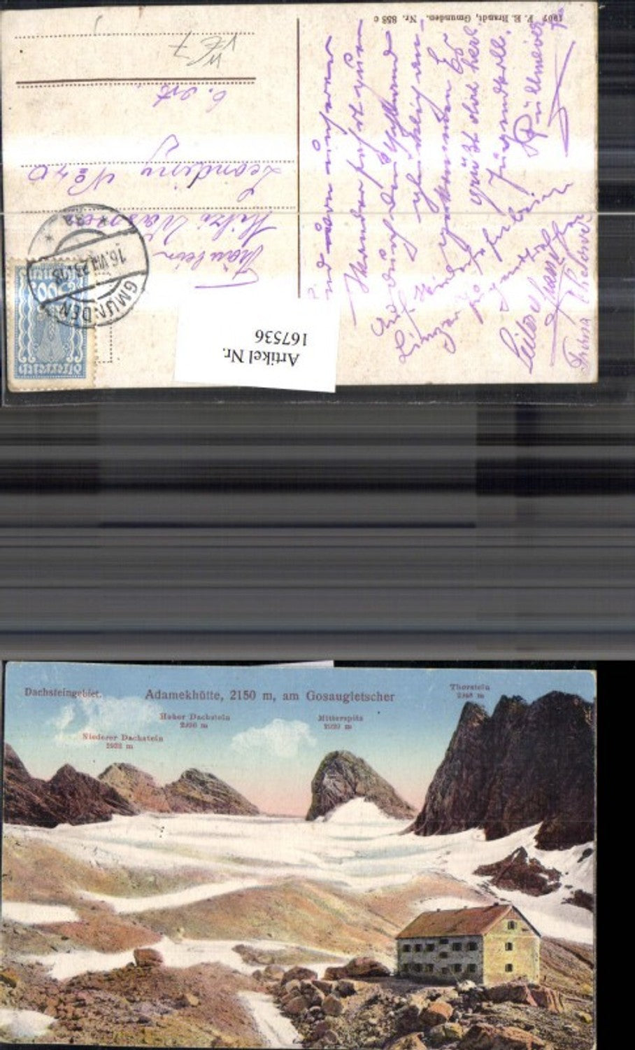 167536,Gosau Gosaugletscher Adamekhütte Dachsteingebiet pub Brandt 858c