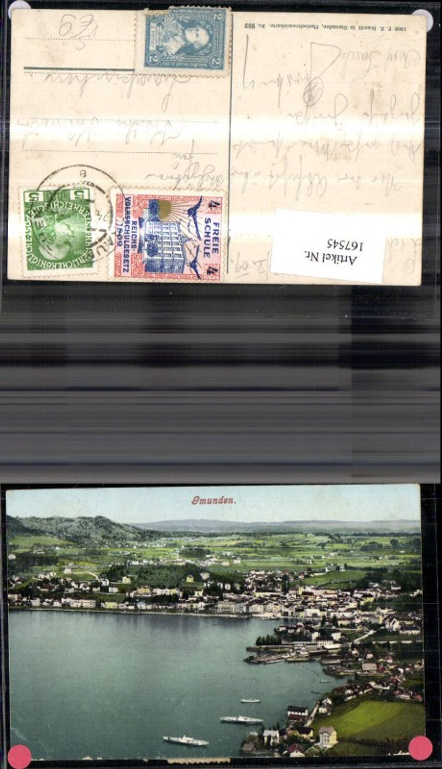 167545,Gmunden Totale pub Brandt 932 Sondermarke Freie Schule Reichsvolksschulgesetz 1869