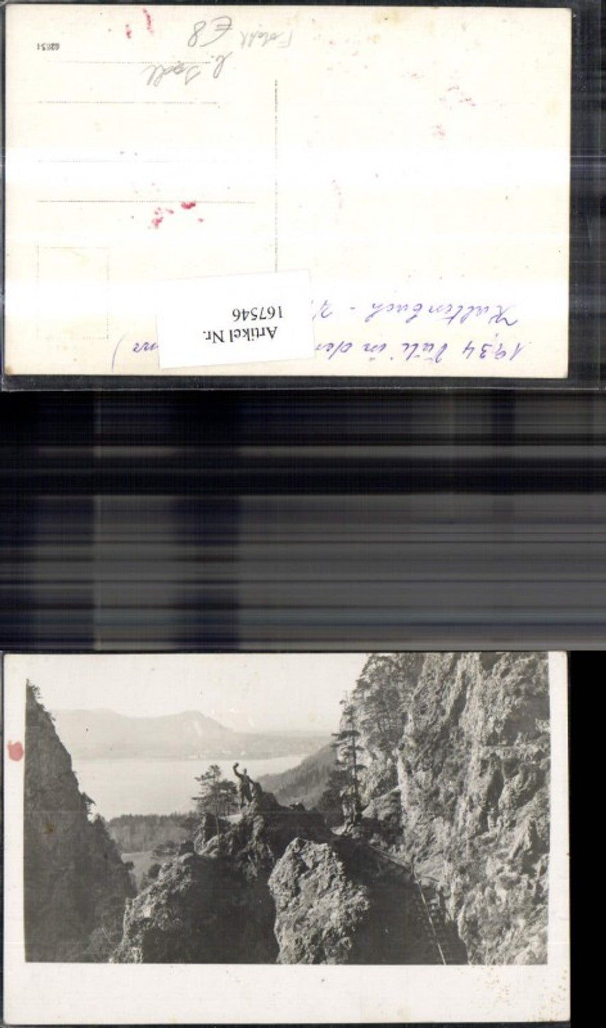 167546,Foto AK Bad Ischl Mann auf Felsen