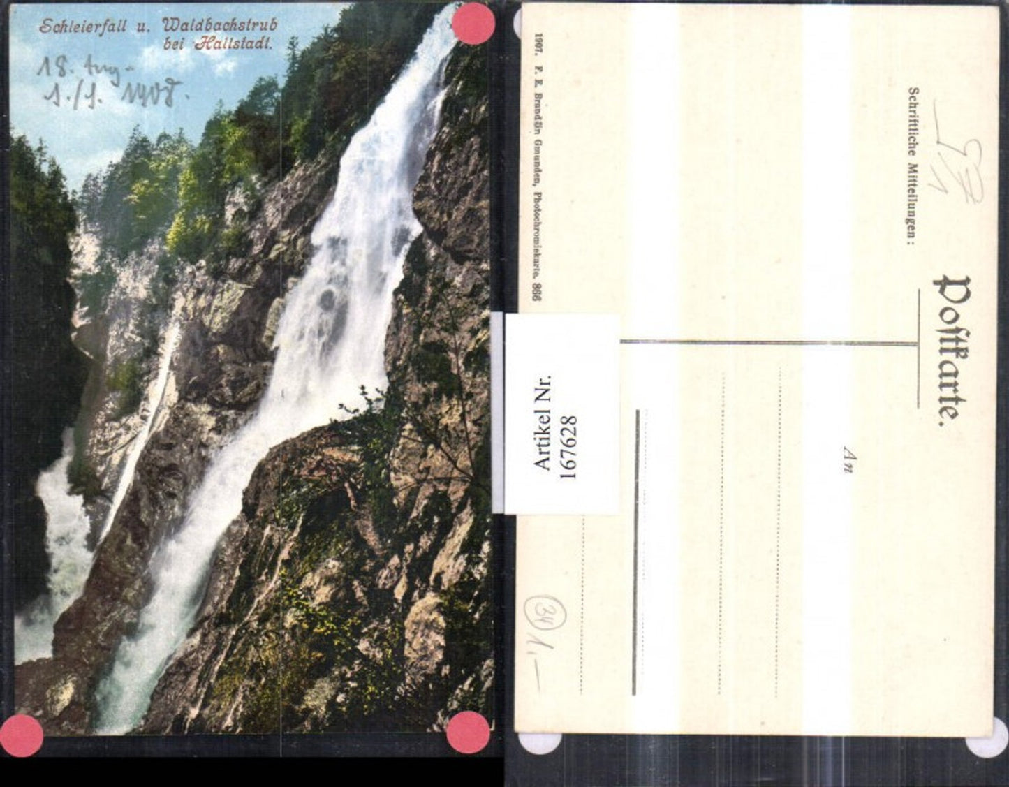 167628,Hallstatt Schleierfall u. Waldbachstrub pub Brandt 866